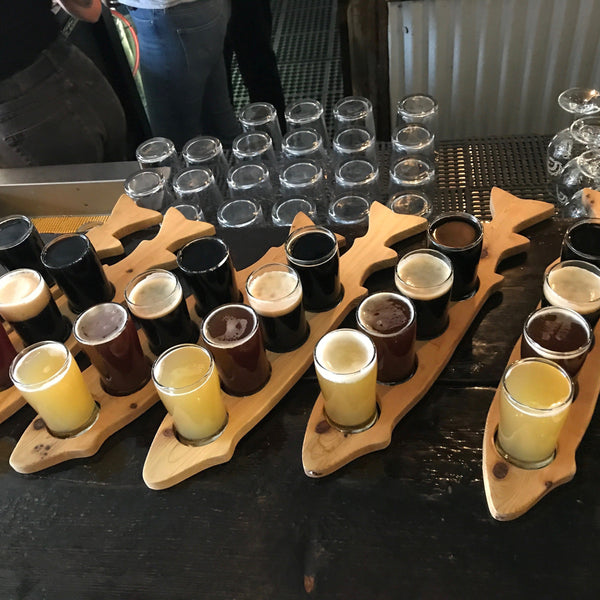 Flights of beer at Kelowna Bike Tour