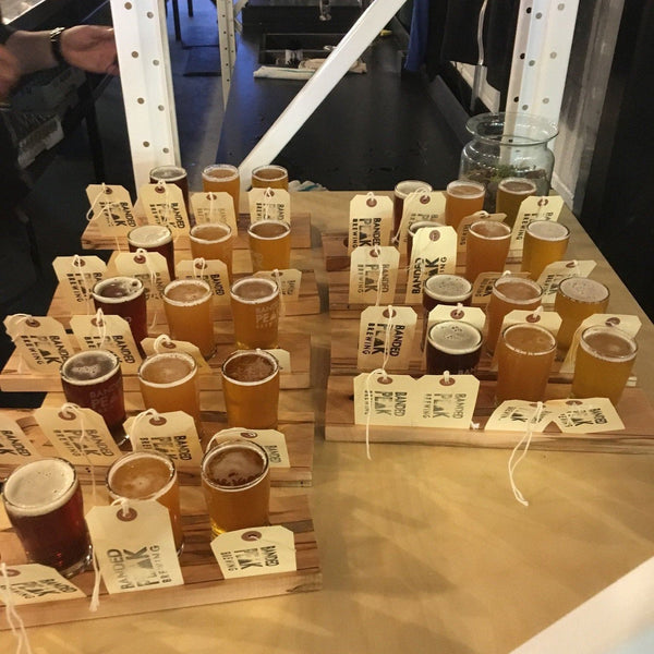Flights of beer at Calgary Brewery Tour